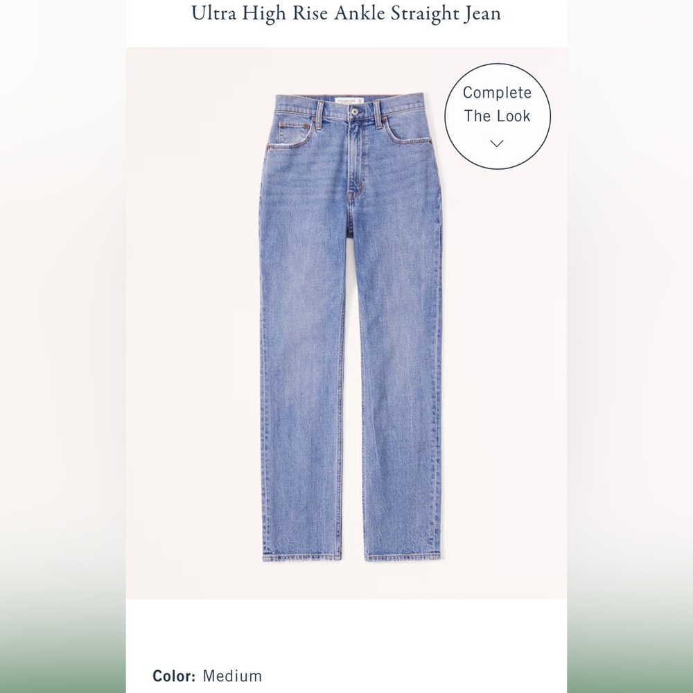 Abercrombie Ultra High Rise Ankle Straight Jean size 29 8 extra short